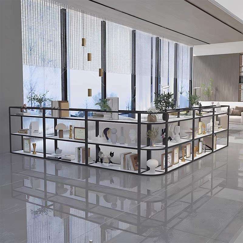 简约办公室公司走廊过墙围栏玻璃隔断置物架酒店餐厅工位屏风矮柜