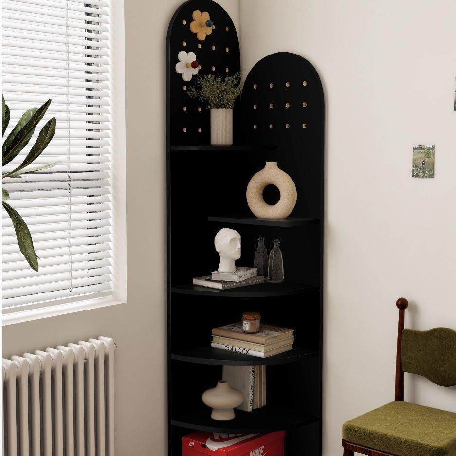 小户型家用角落柜实木转角置物架简约三角柜客厅靠墙转角柜墙角柜