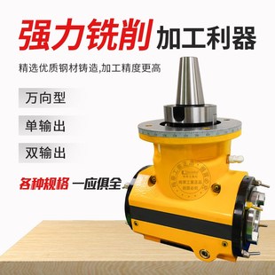 梅华龙门BT50主轴双向角度头重型双面侧Q铣头双输出直角铣头