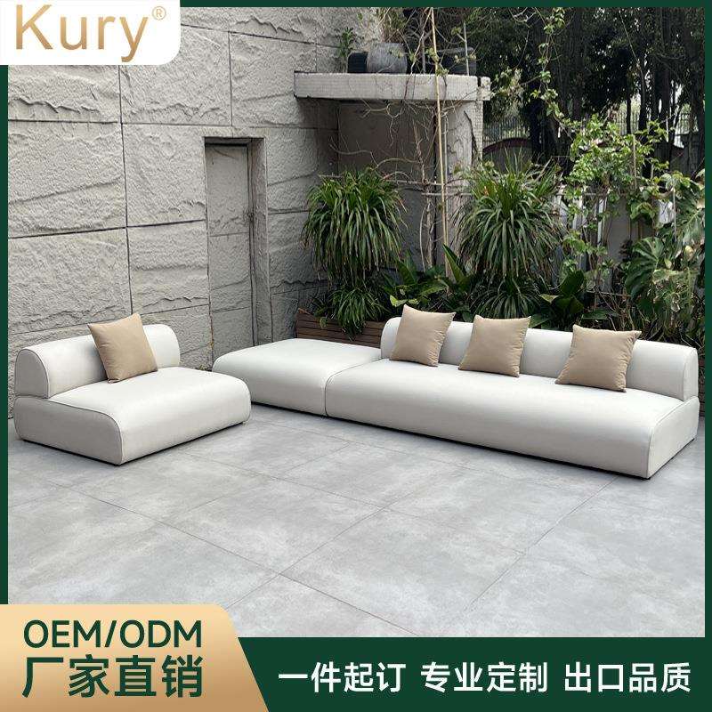 工厂直销Kury户外网红简约扪布沙发别墅庭院现代酒店轻奢单人sofa