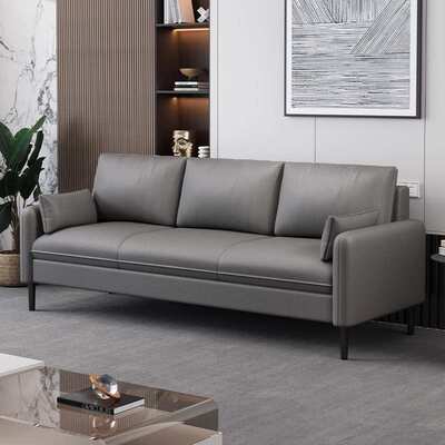 北欧布艺科技布猫抓皮沙发客厅出租房双人直排现代简约小户型沙发