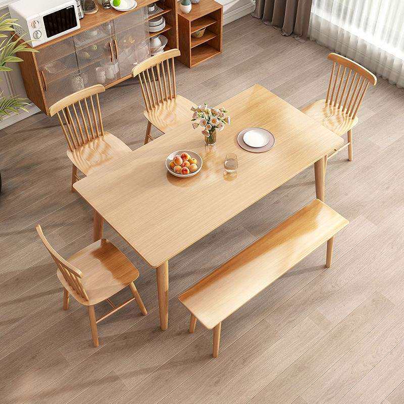 北欧纯实木餐桌椅组合现代简约家用小户型长方形吃饭桌子餐厅饭桌