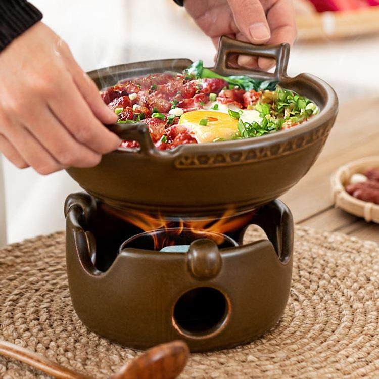 固体酒精炉商用饭店明火干锅麻辣香锅炉家用宿舍陶瓷小火锅炉