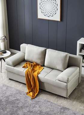 小户型可折叠沙发床双人客厅乳胶可储物橙色多功能可折叠沙发床