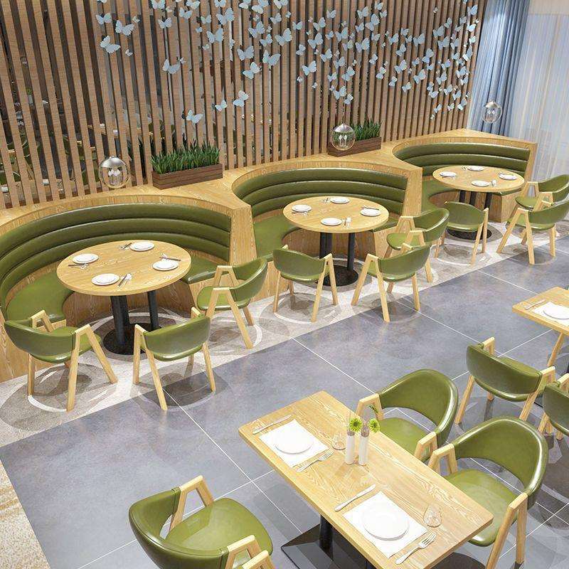 新款主题餐厅休闲书吧半圆卡座沙发网红甜品奶茶店咖啡厅桌椅组合