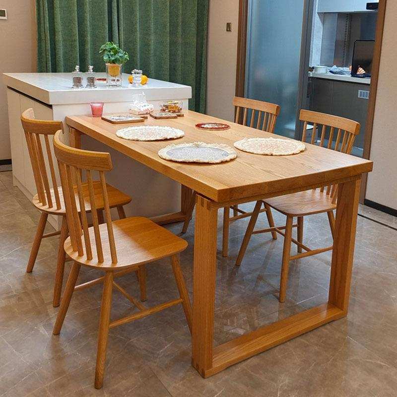 严选实木莫比恩餐桌家用客厅饭桌厨房家用餐厅民宿白蜡木食堂餐桌