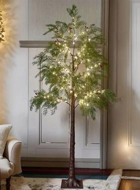 台州LED松树灯带红色浆果圣诞树红果圣诞节装饰房间氛围树灯