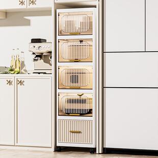 加厚透明夹缝翻盖收纳柜抽屉式厨房缝隙置物架卫生间多层储物柜子