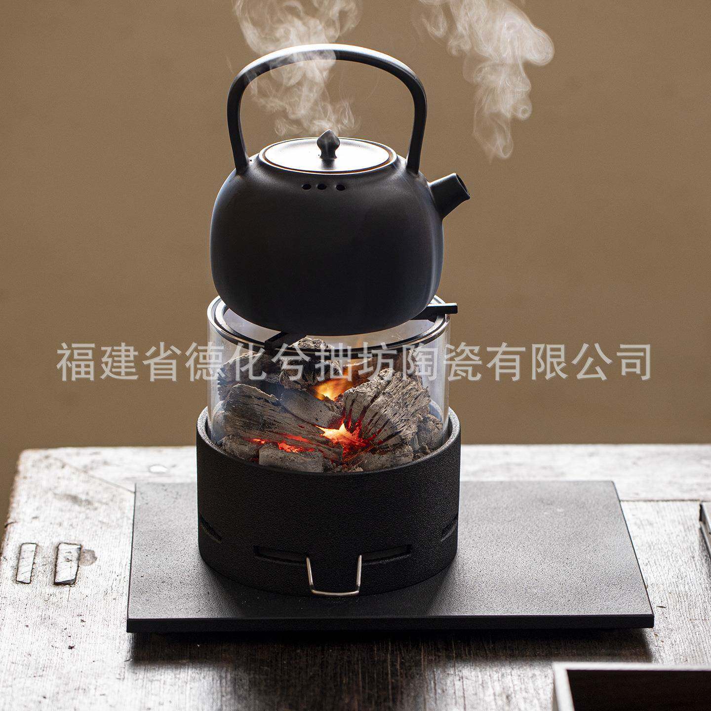 二代桌面观火炉围炉煮茶可观火玻璃炭火炉家用茶室户外明火煮茶器