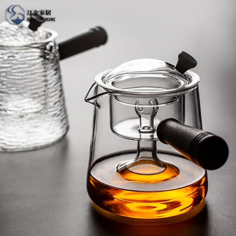 日式耐高温玻璃侧把蒸煮茶壶电陶炉普洱黑茶煮茶器过滤家用养生壶图片