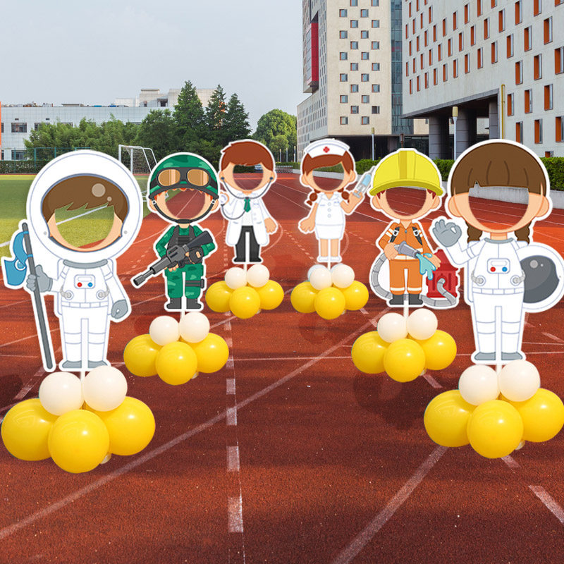 幼儿园小学开学镂空拍照牌道具卡通人物像挖脸kt板活动装饰拍照框