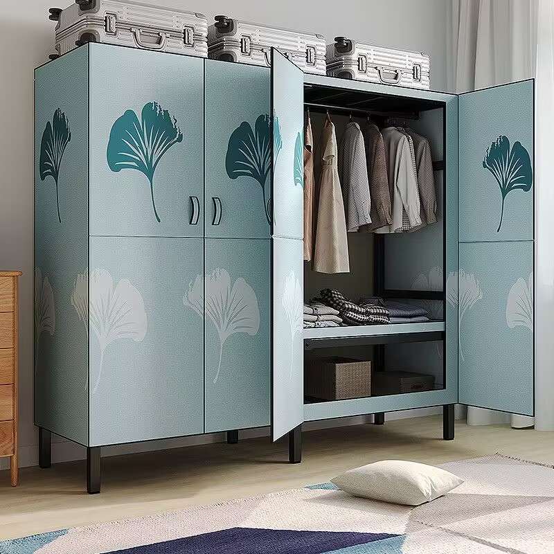 免安装衣柜家用卧室出租房简易布衣柜开门式简约钢管折叠收纳衣橱