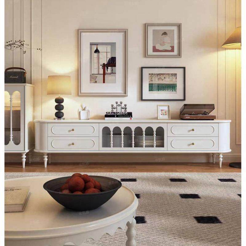 复古奶油风法式家具茶几组合客厅家用新款实木电视柜,电子元器件市场,其它元器件,淘宝优惠券,粉丝福利购,淘宝优惠卷