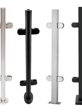 不锈钢玻璃栏杆楼梯立柱护栏杆穿管拉丝扶手阳台平台围栏室内外