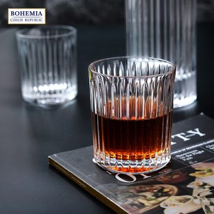 高档奢华创意欧式 酒具套装 复古威士忌杯 天际线 捷克进口水晶玻璃
