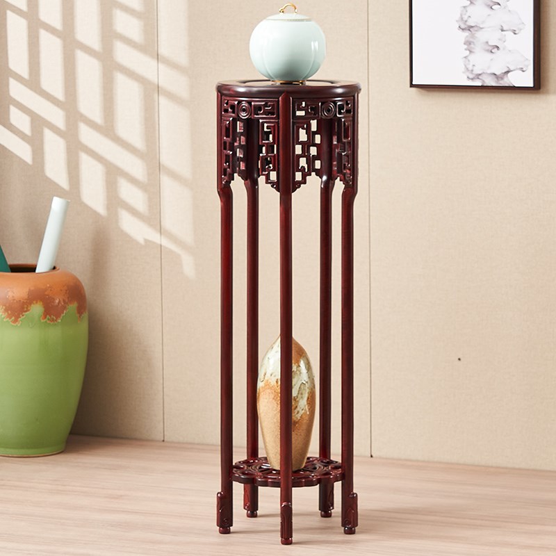 红木花架客厅落地式室内家用中式仿古非洲酸枝置屋架传统手工香几