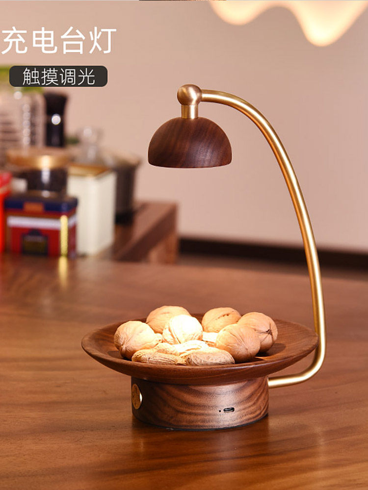 网红新款水果盘卧室床头中式家用创意礼物茶室护眼客餐厅充电台灯
