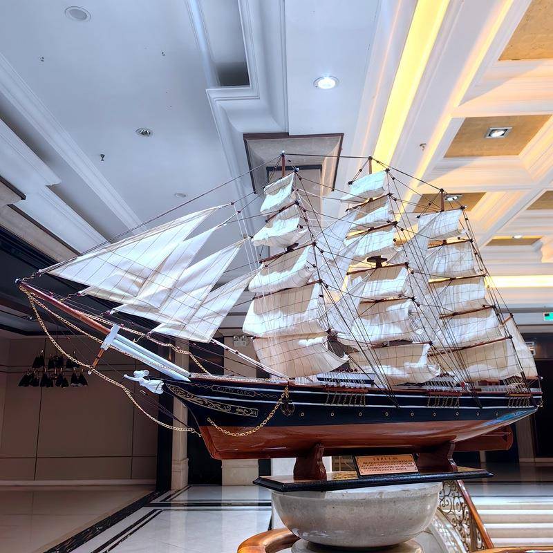 卡蒂萨克号实木帆船模型摆件手工大型仿古木船一帆风顺办公室装饰