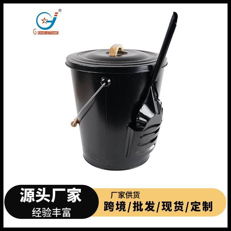 壁炉工具套装桶带铲刷清洁圆桶款式炭灰桶5加仑煤碳桶