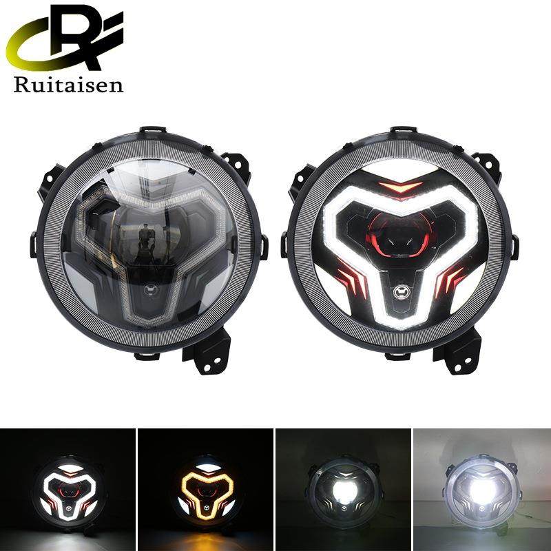 JL牧马人改装LED大灯总成迎宾天使眼功能9寸头灯越野车大灯日行灯,收纳整理,烫衣板及配件,淘宝优惠券,粉丝福利购,淘宝优惠卷