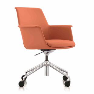 时尚会议椅皮质洽谈椅商务接待椅班前等候椅员工办公椅书房电脑椅