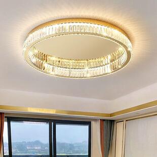 益菲轻奢水晶客厅吸顶灯创意环型大厅主灯奢华大气卧室灯中山灯具