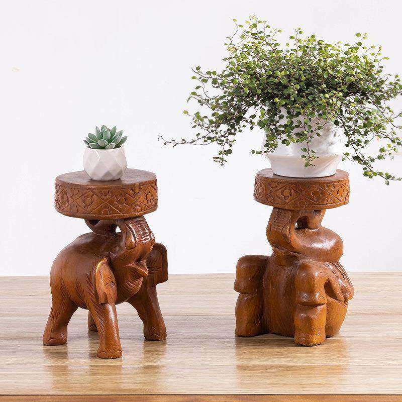 东南亚整木雕刻大象花架花盆底座盆栽桌面摆件绿植增高架子墩凳子,纺织面料/辅料/配套,纺织机械配件,淘宝优惠券,粉丝福利购,淘宝优惠卷