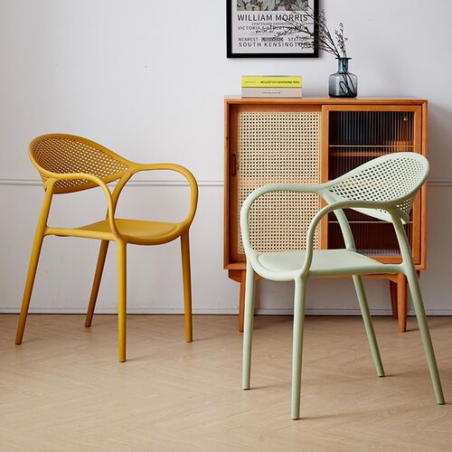 塑料椅子家用加厚餐椅网红户外洽谈椅商用酒店扶手椅ins靠背凳子