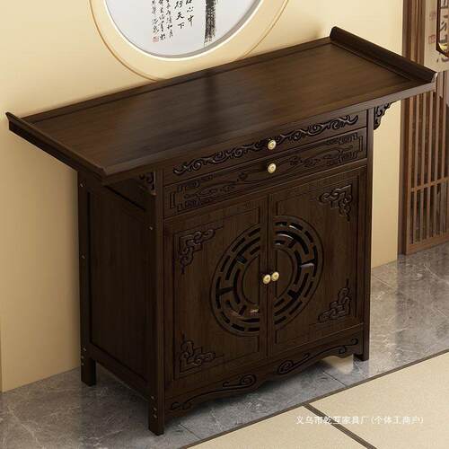 新中式现代供桌家用香案简约立柜中式入户门厅玄关柜条案小户型