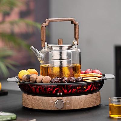 围炉煮茶器具全套2025新款家用玻璃烧水养生壶室内烤火套装电陶炉
