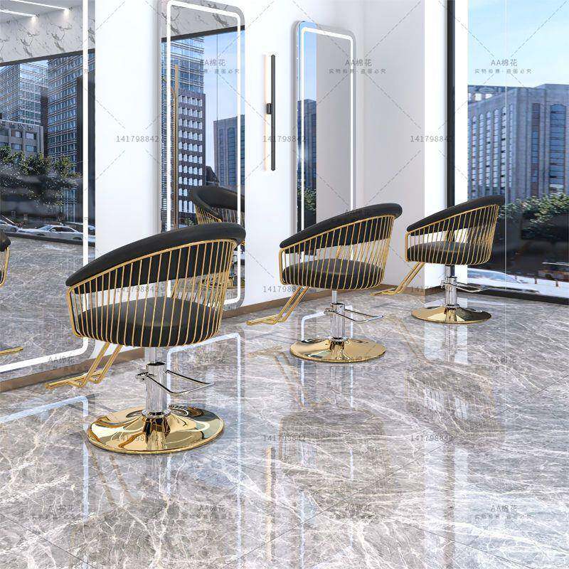 热卖网红店理发店椅剪子简约烫染美发廊高端理发椅发专用无品牌/