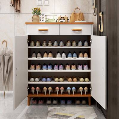 鞋北欧柜家用纳门口楼道走廊进门靠大容量BUL墙超大收储物玄关柜