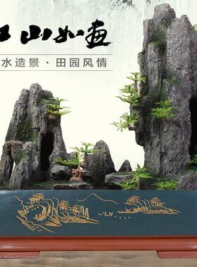 特大紫砂花盆无孔假山造