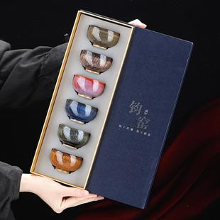 建盏功夫陶瓷个人专用大号品茗杯窑变五行钧瓷主人杯单个茶杯套装