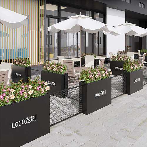 户外铁艺花箱组合商业街咖啡奶茶店外摆花坛隔断围栏售楼景观花槽