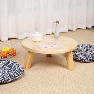 日式烧桐木小圆桌简约榻榻米飘窗桌子小茶几矮桌子实木圆形地桌