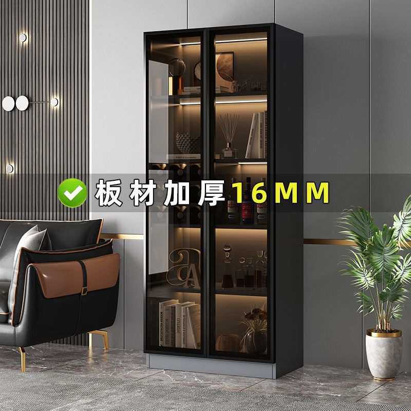 轻奢酒柜靠墙储物柜现代简约高档餐边柜家用一体边柜玻璃门展示柜