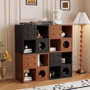 中古风实木斗柜客厅靠墙储物柜卧室收纳抽屉柜创意组合置物柜整装