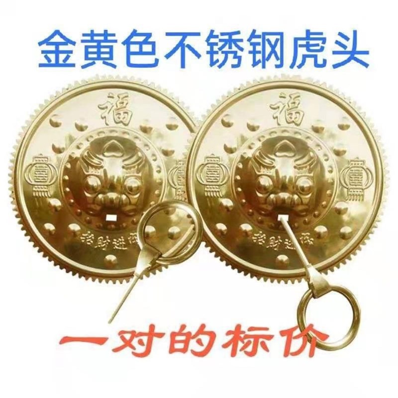 老式大门虎头门环不锈钢钛合金狮头兽头农村大铁门木门拉环扶手