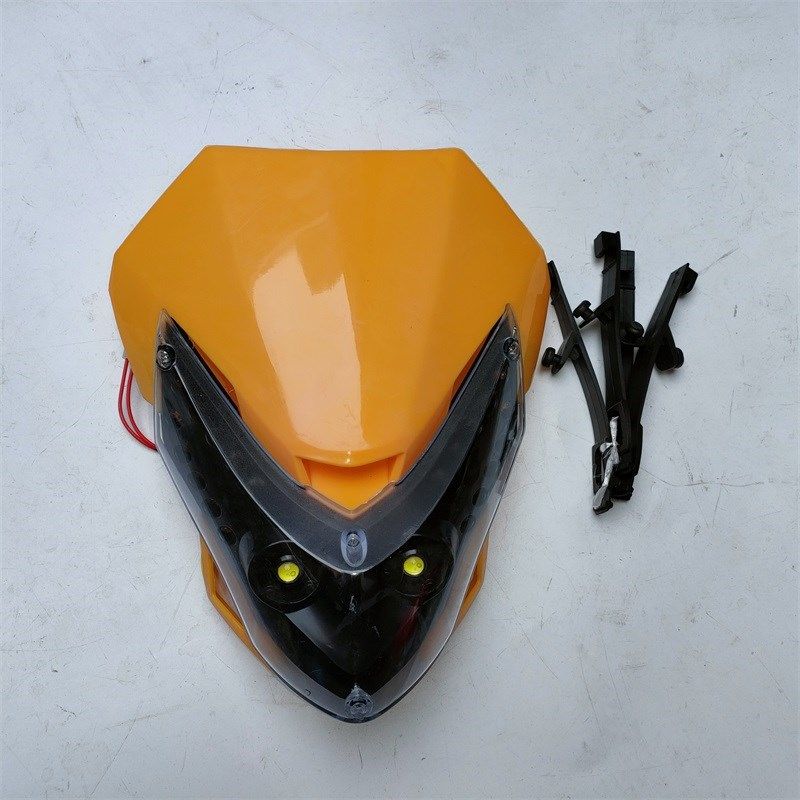 越野摩托车改装配件川崎阿波罗小高赛四眼鬼脸大灯LED前大灯灯罩