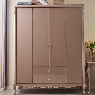 式 奢华主卧四门大MMJ880容美量香槟大 衣全实木高档柜别墅柜子欧式