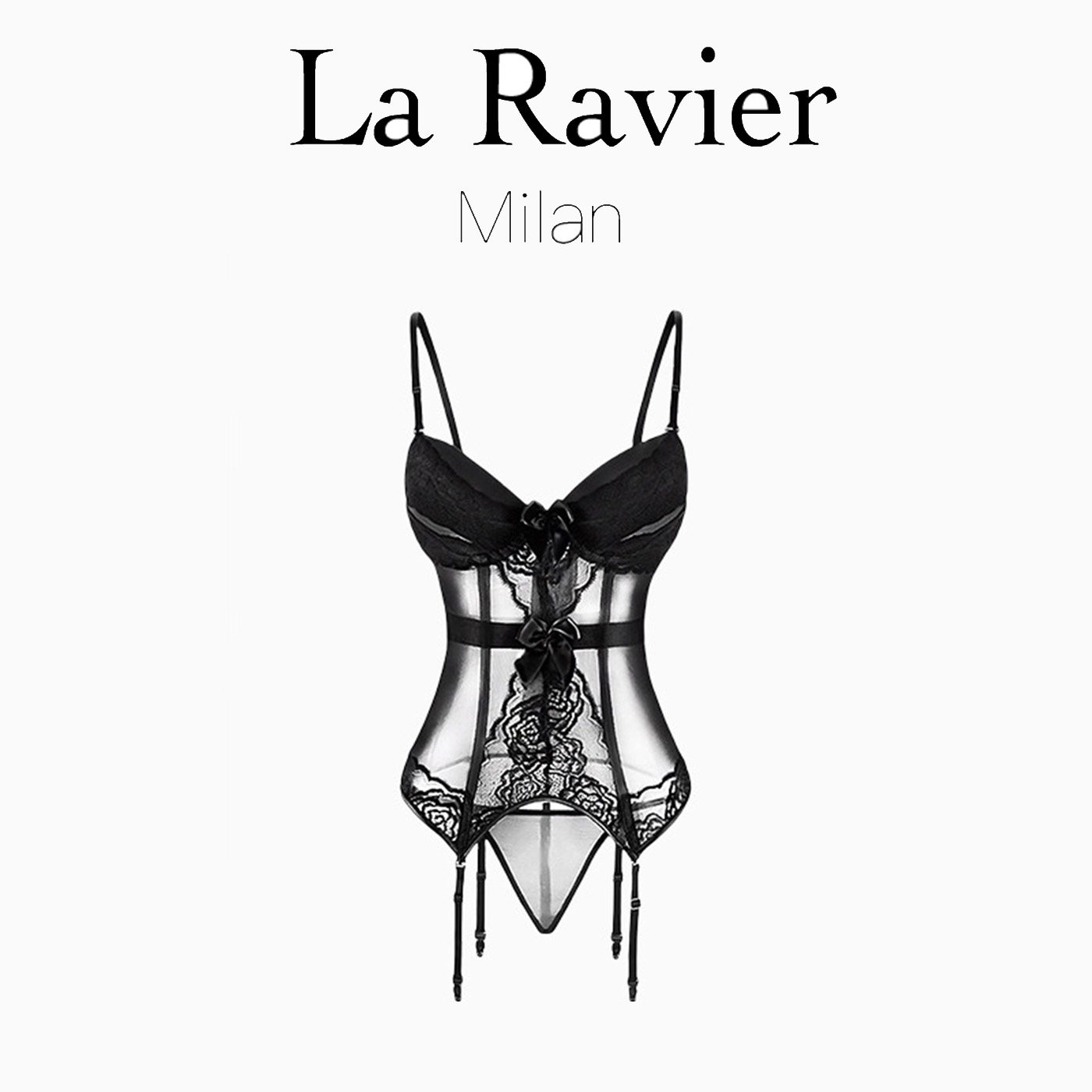 意大利 LARAVIER小胸显大紫色蕾丝马甲睡衣女免脱性感塑身连体衣