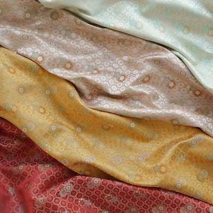 复古小QYM-J3-4雏织锦缎旗袍提花布菊新国风龟背短纹甲马袄几何汉