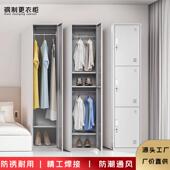 不锈钢单门人皮更衣储柜学生宿舍带锁员工钢制物存单包GY 007柜鞋
