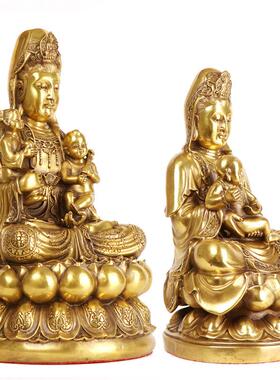 送子观音杨铜铜记器铜送观音摆子件