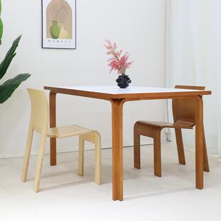 北古欧复T45实木餐桌家用感家高级居防火板书桌饭桌中古餐桌岩板