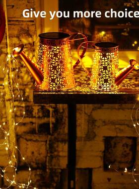 装太阳能水壶空铁艺太阳能庭院54007灯铁艺饰风灯灯镂灯笼摆件供