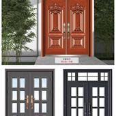 别墅大451门甲级防盗门乡村入大户门庭院堂屋农村自建房门开四双