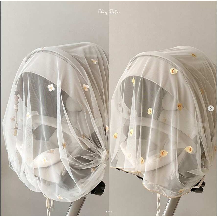 夏季婴儿车蚊帐 全罩式宝宝透气防蚊帐 小雏菊防虫风沙遮阳罩