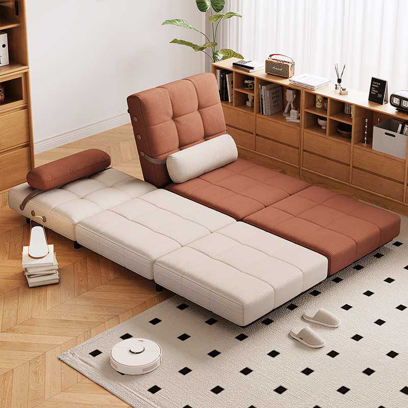 法式奶油风沙发床折叠两用一体1米2折叠式单人椅沙发多功能可睡觉